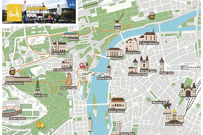 1.5h Prague E-Scooter Panoramic Tour small-group with PragueWay - Climbing toward Strahov Monastery and Petřín
