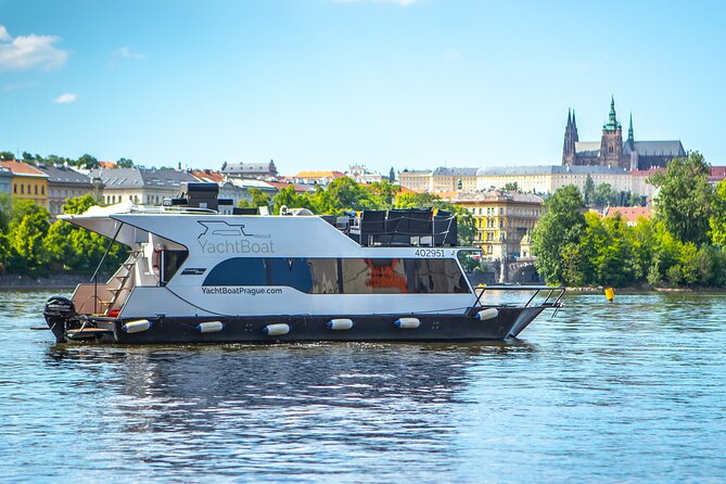 3 Hours Prague Private Boat Cruise Beer or Prosecco Unlimited - The Vltava opens up around the Dancing House
