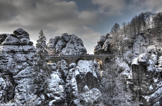 Bohemian And Saxon Switzerland Winter Tour from Prague - Bastei Bridge and the first big view