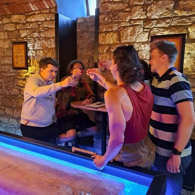 Crew Bar Prague: Open bar, ping pong or shuffleboard game - UV Ping Pong: Fast, Silly, and Easy to Join