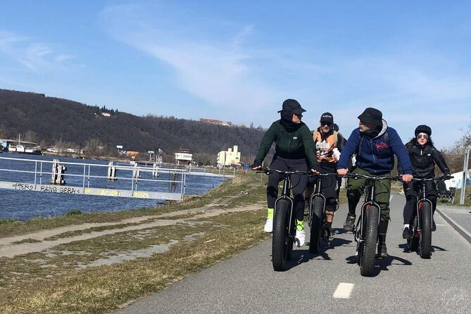 FAT TIRE E-BIKE GREAT TOUR - river, parks & panoramic views tour - Lennon Wall and the riverside character of Prague