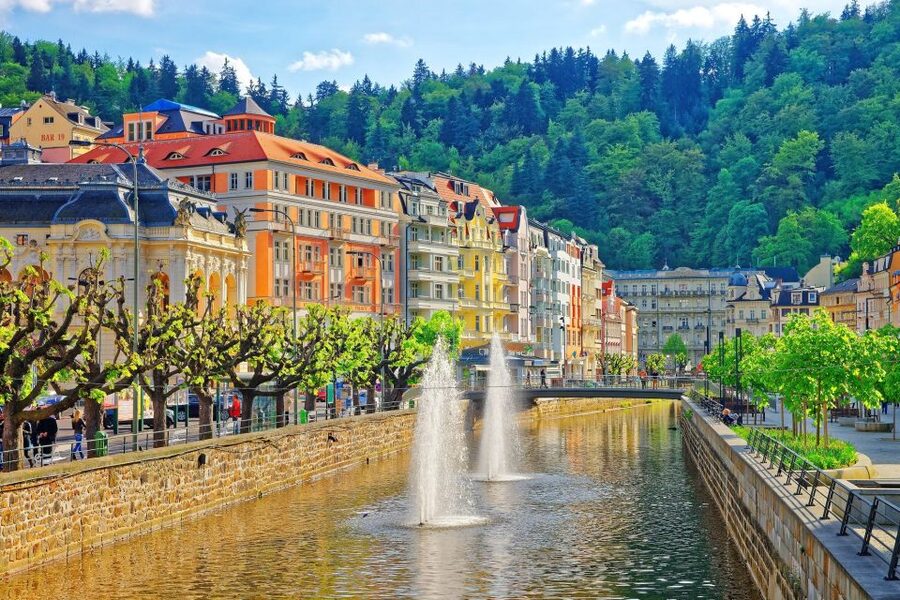 From Prague: One day trip to Karlovy Vary - Entering the center along the Teplá stream