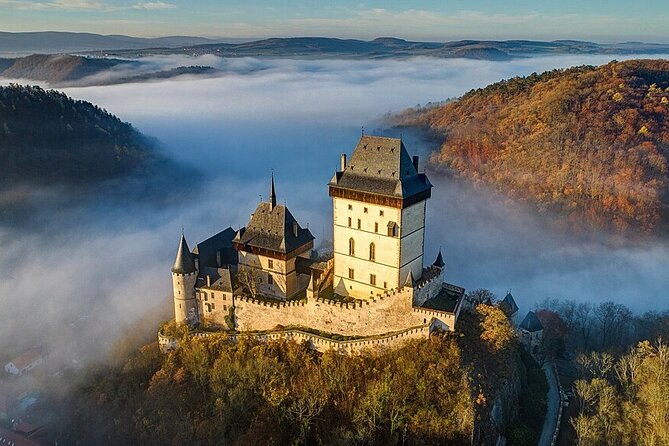 From Prague: Small-Group Karlstejn Castle & Koneprusy Caves Trip - Pickup in a small UNILINE minivan