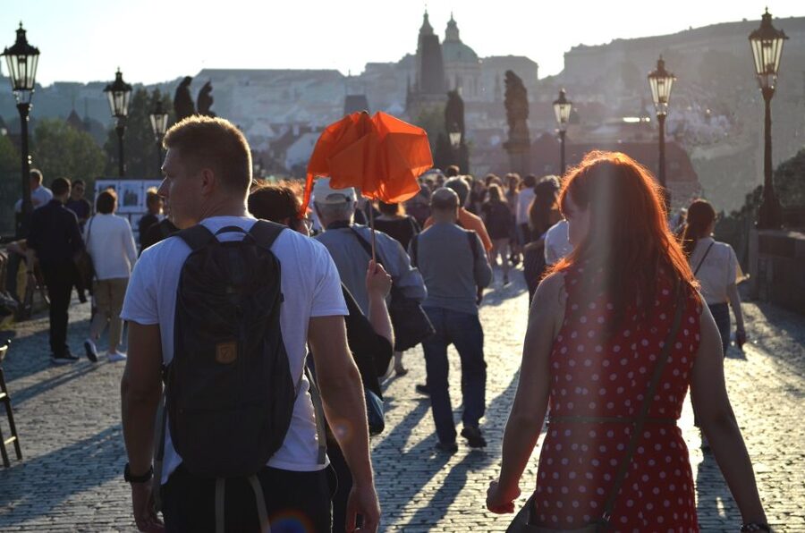 Panoramic Views of Prague Evening Walking Tour - Prague Castle and St. Vitus Cathedral under lights