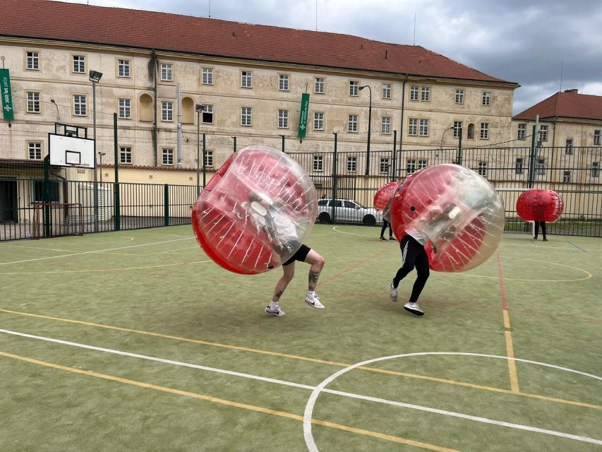 Prague: Bubbles football in city centre of Prague - Changing, stretching, and learning the rules