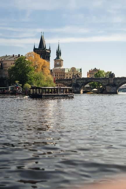 Prague: Canal Cruise Around Charles Bridge - The National Theatre and the wider Vltava