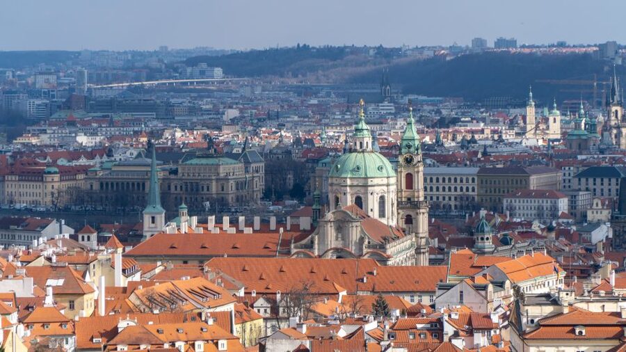 Prague: Castle Grounds & Highlights Walking Tour small-group - St. Vitus Cathedral is the visual centerpiece