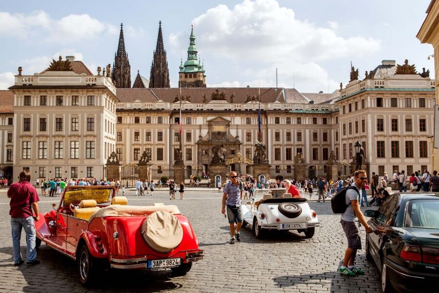 Prague City 3-Hour Tour with Changing of the Guard - Walking down to Malostranské Square