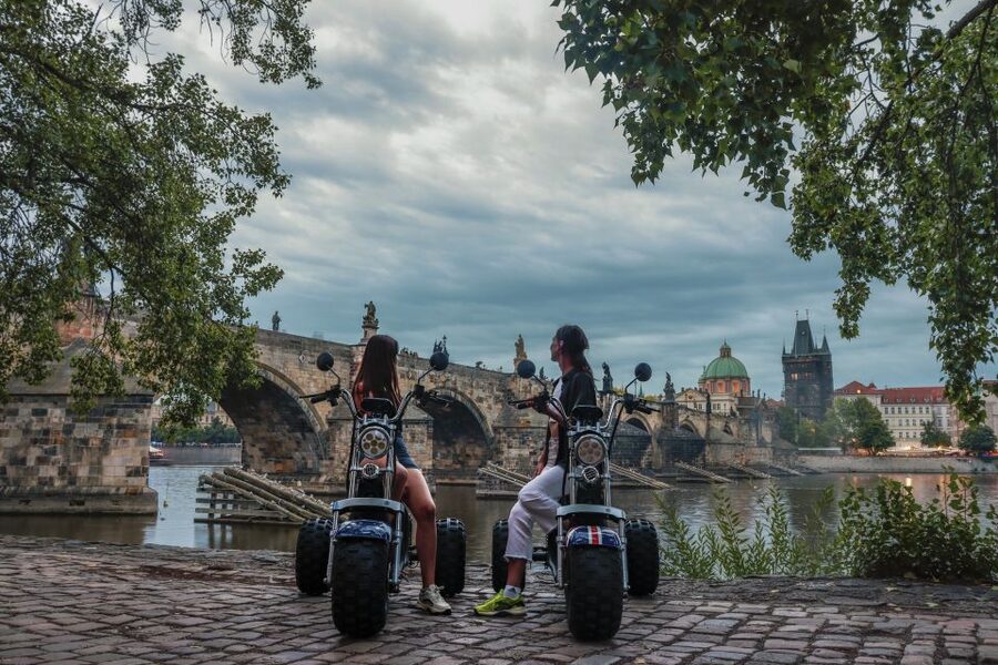 Prague City sightseeing in Night Trike Tour - Letná Park and the Prague Metronome