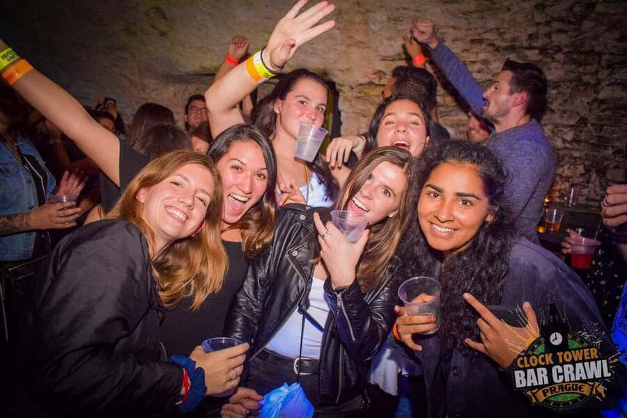 Prague: Clock Tower Bar Crawl with Drinks and Shots - Following the guide to Prague’s next bars