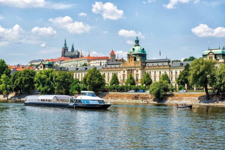 Prague: Evening Vltava River Eco Cruise with Prosecco - Charles Bridge from an angle you cannot walk to