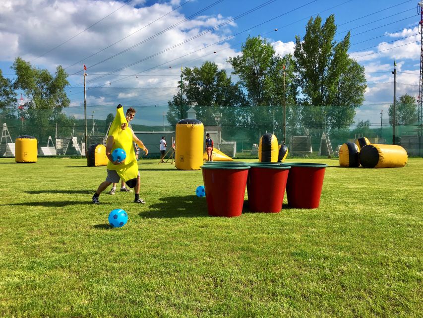 Prague : Giant Foot Darts and Giant Beer Pong Game - The 30-minute ride from central Prague