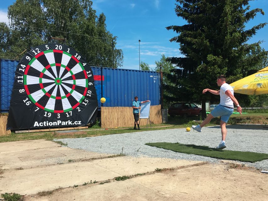 Prague: Giant Football Darts Game with Round of Beers & BBQ - Booking details that matter