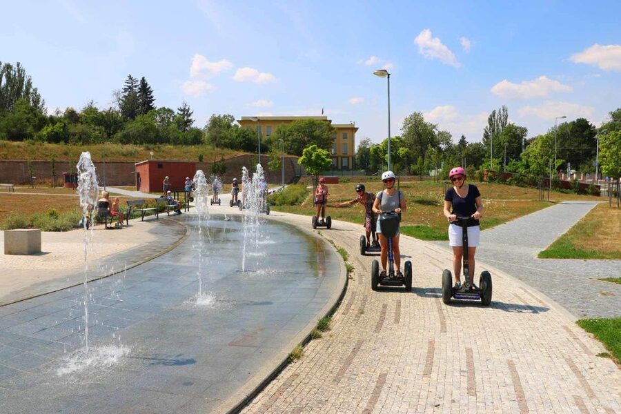 Prague: Grand Segway and eScooter Live Guided City Tour - Great Strahov Stadium and the return through Lesser Town