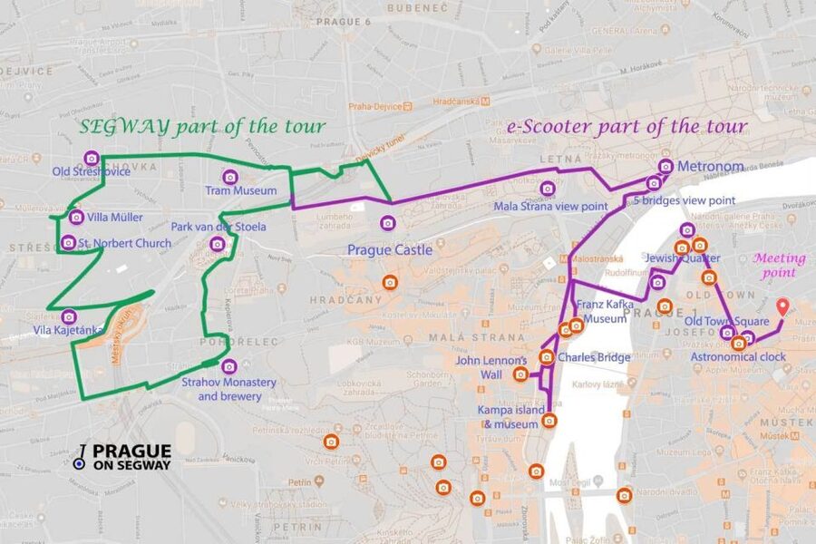 Prague: Half-Day Guided Tour by Segway and E-Scooter - Lennon Wall and Kampa Island