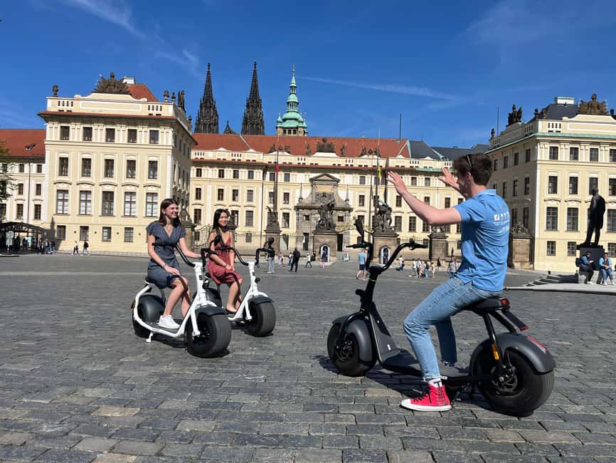 Prague Highlights: Segway & E-Scooter Tour with Taxi Pick-Up - Letná Park begins the e-scooter or e-bike ride