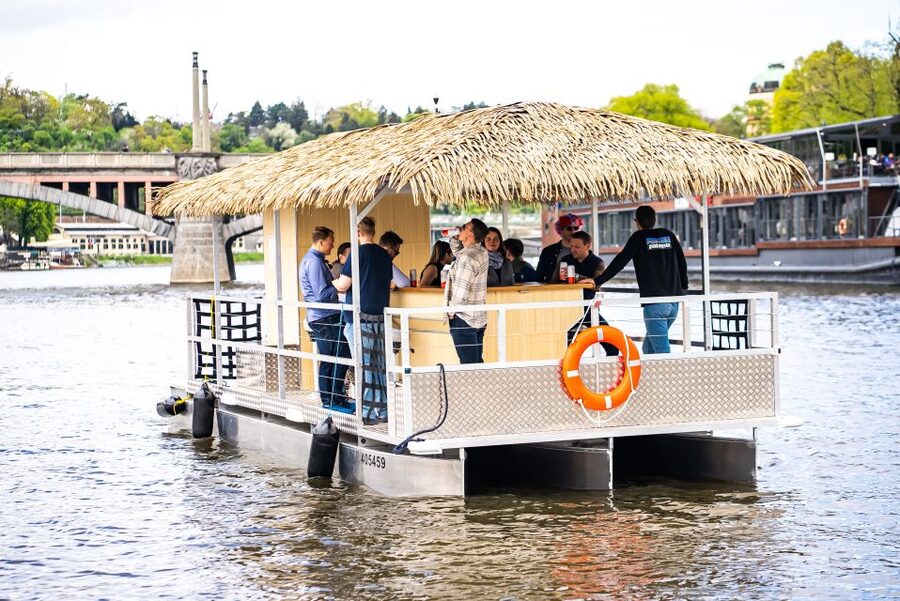 Prague: Party Tiki Boat Sightseeing Cruise with Drinks - Practical details at the riverfront