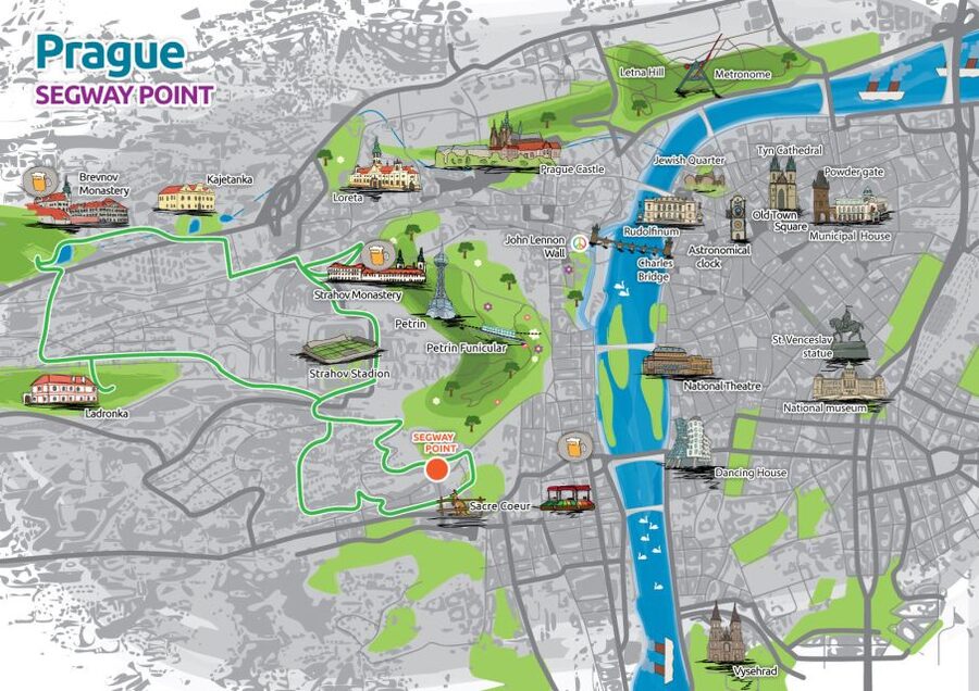Prague Segway Tour with Oldest Monasteries and Free Taxi - Through District 6 to Břevnov