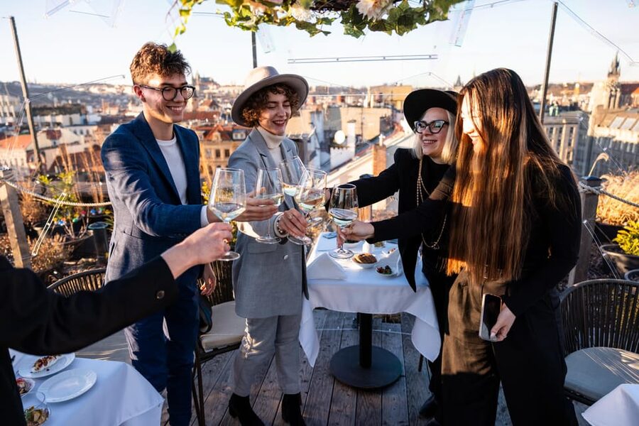 Prague: Sky Bar Aperitivo Menu with Drink & Panoramic Views - One Hour With a Drink or Two Hours With Italian Wine