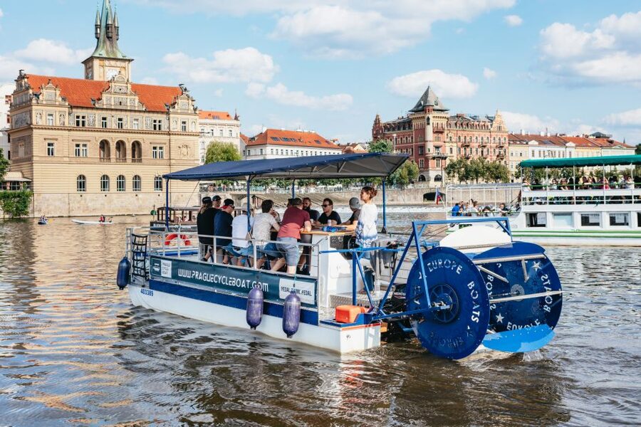 Prague: Swimming Beer Bike on A Cycle Boat - Who will enjoy this Prague river ride most