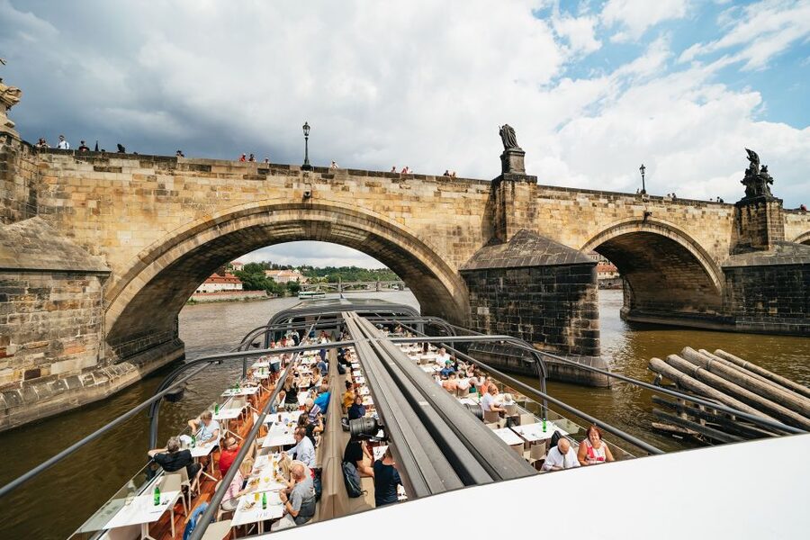 Prague: Vltava River Lunch Cruise in an Open-Top Glass Boat - Locks, route changes, and timing