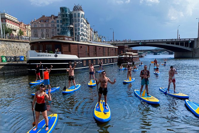 Stand-Up Paddleboarding on the Vltava River in Prague - Paddling from Vyšehrad toward Prague Castle