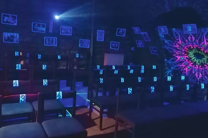 Underground Black Light Theatre Interactive Show in Prague - How the film projection and live scenes work together